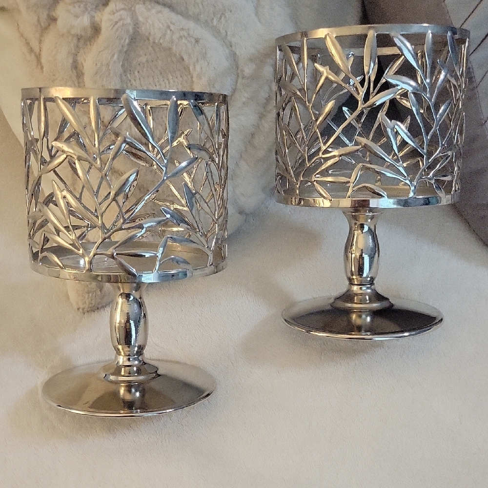Silver Leaf Candle Holders Bath And Body Works